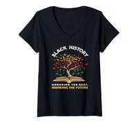 Womens Black History Honoring The Past V-Neck T-Shirt
