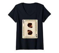 Womens Black History Month Black King Card V-Neck T-Shirt