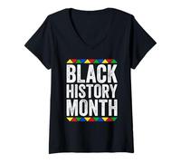 Womens Black History Month Shirt Men Women Kids Black History Month V-Neck T-Shirt