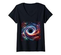 Womens Black Hole Astro Physics V-Neck T-Shirt