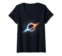 Women's Black Hole Energy Disk Abstract Astrophysics Concept V-Neck T-Shirt