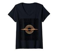 Women's Black Hole Spacetime Distortion Physics Concept V-Neck T-Shirt