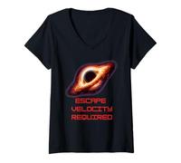 Women's Black Holes Escape Velocity T-Shirt Fun Space Physics V-Neck T-Shirt