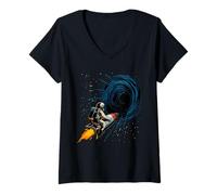 Women's Black Holes Journey Universe Physics Astrophysicist Quantum V-Neck T-Shirt