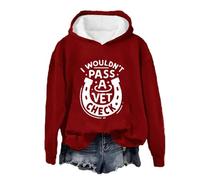 Womens Black Hoodie I Wouldn't Pass A VetCheck Women's Fashionable Youth Campus Top Printed Floral Sweatshirt Hoodie Funny Horse Hoodie Women'S eece Jacket (Red, XXL)