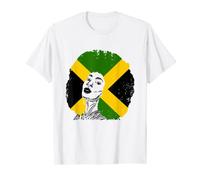 Women's Black Jamaica Proud Jamaica Flag Patriotic Jamaican T-Shirt