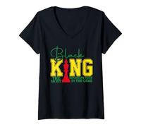 Women's Black King Chess Player Most Important Piece in The Game V-Neck T-Shirt