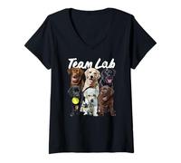 Women's Black Lab Chocolate Lab Yellow Lab Brown Labrador Dog Lover V-Neck T-Shirt