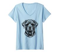 Womens Black Lab Labrador Retriever Dog Wearing Sunglasses Graphic V-Neck T-Shirt