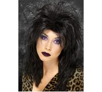 Ladies Black 80s Popstar Wig