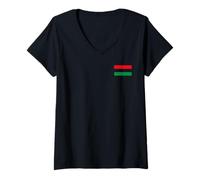 Women's Black Liberation Pocket Flag Black History African American V-Neck T-Shirt