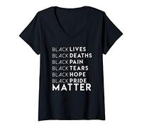 Womens Black Lives Matter BLM History Ethnicity Protest Africa Gift V-Neck T-Shirt