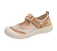 Womens Black Loafers Ladies Flat Shoes Size 6 Womens Shoes Casual Wedge Sandals Casual Comfortable Lazy Border Breathable Comfortable Women's Cloth Open Toe Heels (Beige,4)