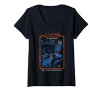 Womens Black Magic Animal Rescue Blue Retro Funny Adult Humor V-Neck T-Shirt