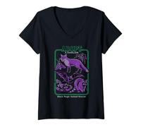 Womens Black Magic Animal Rescue Purple Retro Funny Adult Humor V-Neck T-Shirt