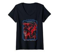 Womens Black Magic Animal Rescue Red Retro Funny Adult Humor V-Neck T-Shirt