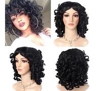 Women's Black Pixie Cut Short Wigs Heat-Resistant Synthetic Wigs Comfortable Breathable Small Waves Short Curly Wigs Suitable for Daily Gatherings Black,16in (Black 16in)