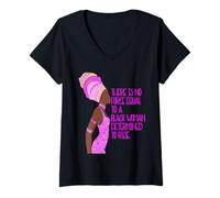 Womens Black Queen No Force Equal Black Woman Determined To Rise V-Neck T-Shirt