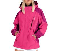 Womens Black Raincoat with Hood-Womens Lightweight Zipper Rain Jackets Waterproof Windbreaker Hooded Raincoats Plus Size Cycling Hiking Walking Breathable Packable Jacket with Pocket XL #1-Hot Pink