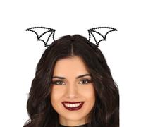 Women's black rhinestone bat headband