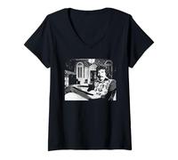 Womens Black Sabbath Guitarist Tony Iommi At Home 1975 V-Neck T-Shirt