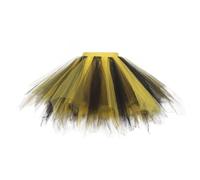 Women's Black Sequin Tutu Skirt 3-Layered Glitter Mesh Underskirt with Satin Bow Fancy Dress Costume for Halloween Parties 1980s Retro Events (t-Yellow, XL)