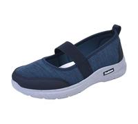 Womens Black Shoes Wide Fit Ladies Wedge Pumps Summer Fashion Women's Sneakers Striped Mesh Fabric Comfortable Orthopedic Casual Shoes Hotter Ladies Shoes Size 6 Women Shoes Flat (Blue, 4)