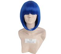 Women's Black Short Bob Wig with Fringe Mia Wallace Inspired by Pulp Fiction for Halloween Cosplay(Azul)