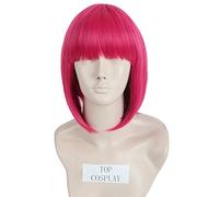 Women's Black Short Bob Wig with Fringe Mia Wallace Inspired by Pulp Fiction for Halloween Cosplay(Rose Red)