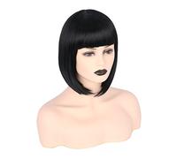 Women's Black Short Bob Wig with Fringe Mia Wallace Inspired by Pulp Fiction for Halloween Cosplay(Schwarz)