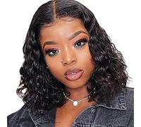 Women's Black Small Wave Pixie Cut Short Wigs Heat-Resistant Synthetic Comfortable Breathable Short Curly Wigs Suitable for Daily Gatherings (Black 14in)