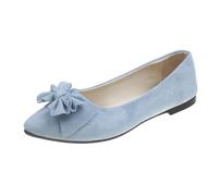 Women's Black Suede Bow Ballet Flats | Pointed Toe Wide Width Flats Low Wedge Heel & Slip-On Design | Bridal, Bridesmaid & Formal Occasion Shoes | Comfort Fit Wedding Footwear UK Size