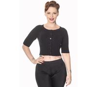 Women's Black Vintage Retro Rockabilly Cropped Raven Cardigan Top BANNED Apparel