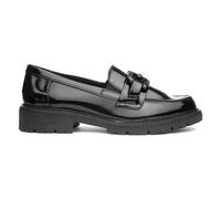 Womens Black Work School Loafers Wide Fit Chunky Slip On Soft Line SIZE