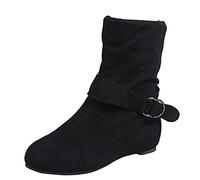 Womens Black Zipper Heel Boots No Lace Up Half Calf Boots Chelsea Boots Solid Color Fashion Classic Comfortable Embroidered, 1 x black, 9 UK