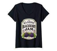 Women's BlackBerry Jam Halloween Costume Lazy Fun BlackBerry V-Neck T-Shirt