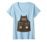 Women's Blacksmith Funny Forge Worker Farrier Apron Costume V-Neck T-Shirt