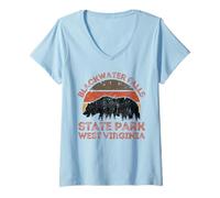 Womens Blackwater Falls State Park V-Neck T-Shirt