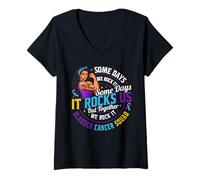 Women's Bladder Cancer Awareness Support Family V-Neck T-Shirt