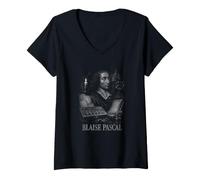 Women's Blaise Pascal Mathematics Philosophy Scholar V-Neck T-Shirt