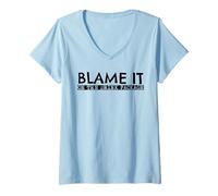 Women's Blame It On The Drink Package Cruise Funny Drinking Party V-Neck T-Shirt