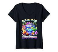 Women's Blame It On The Drink Package Cruise Ship Margarita V-Neck T-Shirt