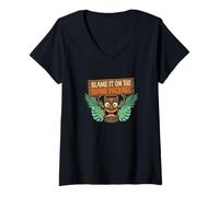 Women's Blame It On The Drink Package Tiki Bar Vacation Cruiser V-Neck T-Shirt