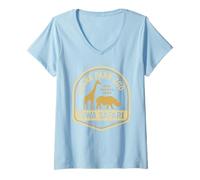 Womens Blank Park Zoo Shirt Iowa Safari Vintage Animal Giraffe V-Neck T-Shirt
