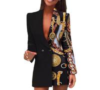 Womens Blazer Dress Glitter Jackets Sequin Sparkly Button Patchwork Dresses Outerwear Party Club Cocktail Evening Metallic Festival Outfit Top Stylish Coats Trendy Formal Party Wear For Petite Women