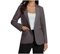 Womens Blazer,Solid Color Button Long Sleeve Lapel Slim Tunic Blazers Coat,Ladies Fall Winter Classic Formal Coats Office Work Casual Business Jackets Open Front Elegant Jacket with Pockets S-XXL