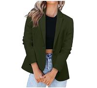 Womens Blazer Suit Office Work Suit Jacket One Button Jacket Blazers Notched Lapel Workwear Solid Long Sleeve Coat Open Front Cardigans Suit Ladies Slim Elegant Suits Jackets Formal Jacket Top