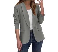 Womens Blazer Suit Open Front Cardigan Long Sleeve Casual Work Office Ladies Jacket Loose Formal Tops Solid Color Collar Italian Ladies Blazer Coats Outerwear