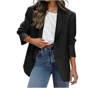 Womens Blazer Suit Plain Elegant Long Sleeve Notch Lapels Collar Jackets Business Work Office Cardigans Jacket Women's Suiting & Blazers with Pockets Dressy Formal Cardigan Coats