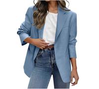 Womens Blazer Suit Plain Elegant Long Sleeve Notch Lapels Collar Jackets Business Work Office Cardigans Jacket Women's Suiting & Blazers with Pockets Dressy Formal Cardigan Coats
